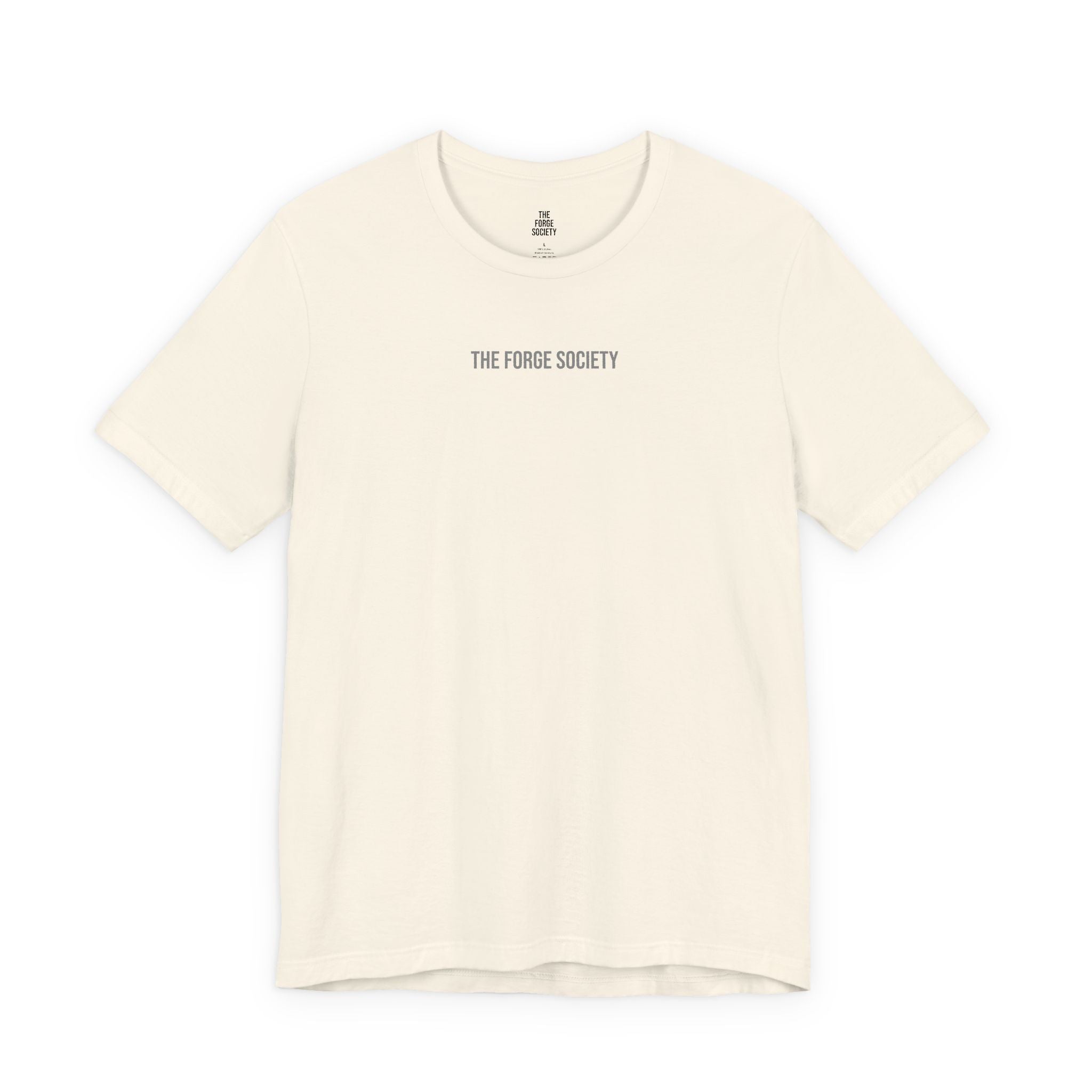 The Forge Society "Built Under Pressure" Tee - Minimalist White Short Sleeve Shirt