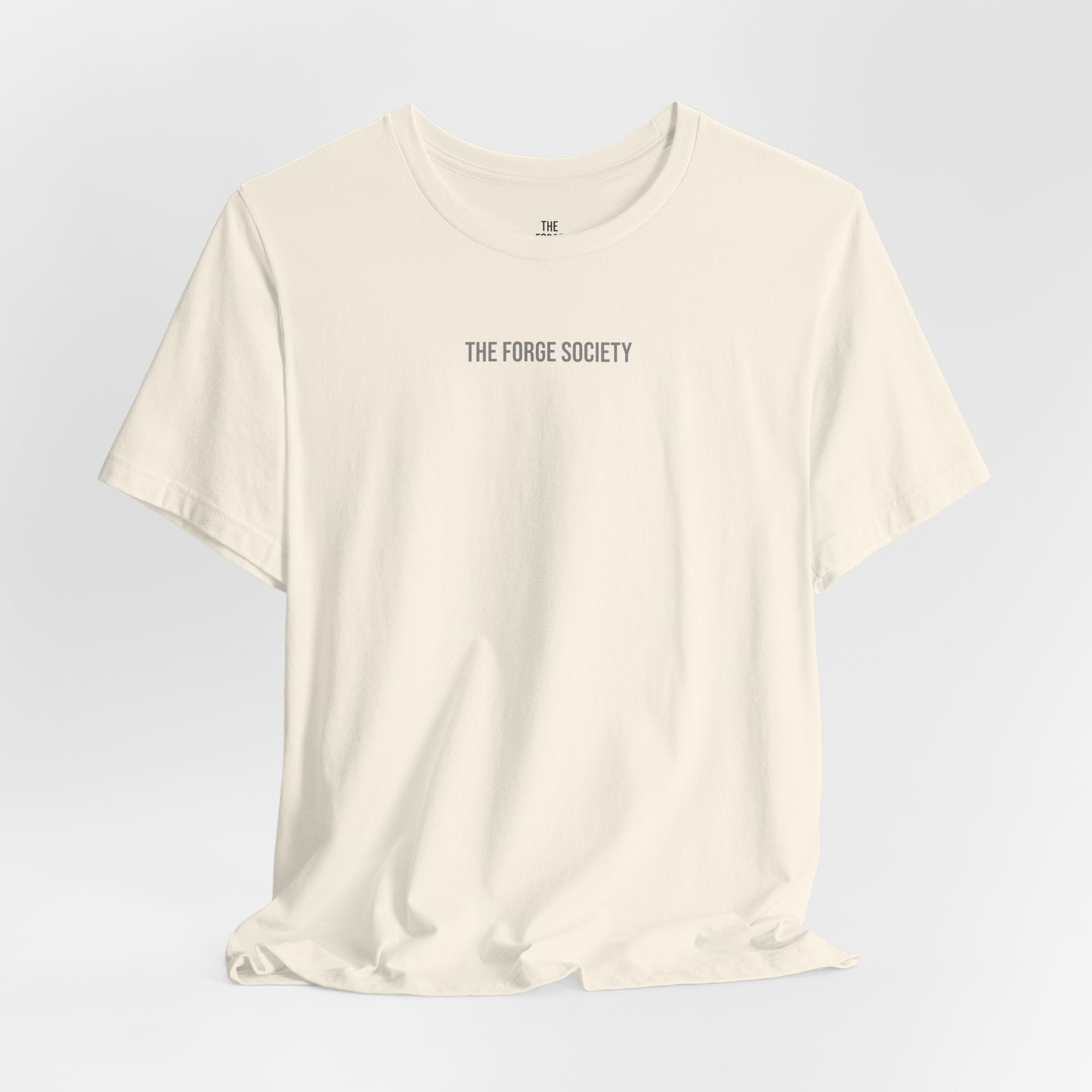 The Forge Society "Built Under Pressure" Tee - Minimalist White Short Sleeve Shirt